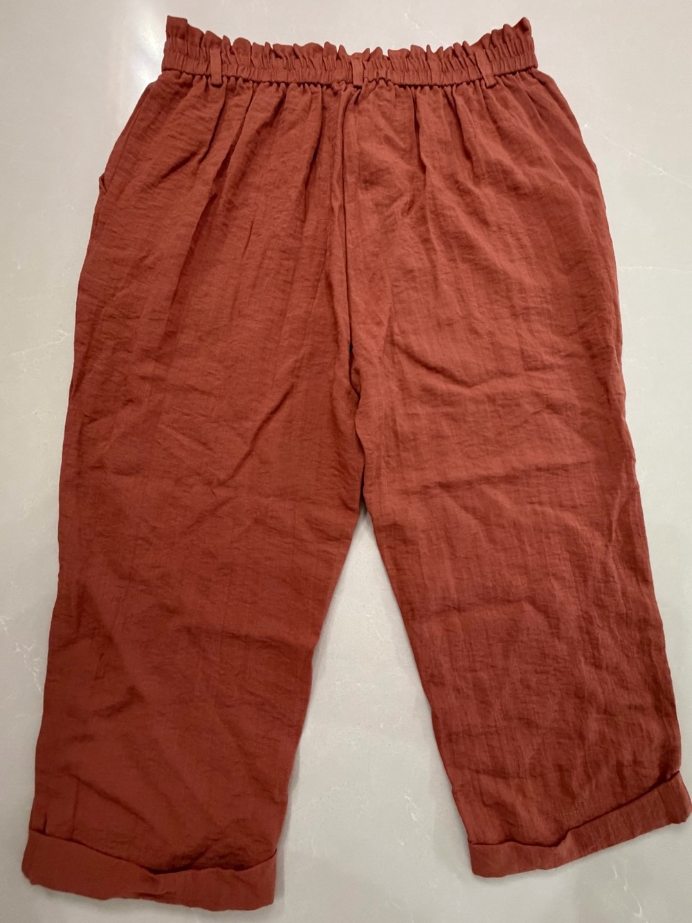 Halara Terracotta Cropped Wide-Leg Pants High-Waisted Elastic Size XL - Picture 4 of 11